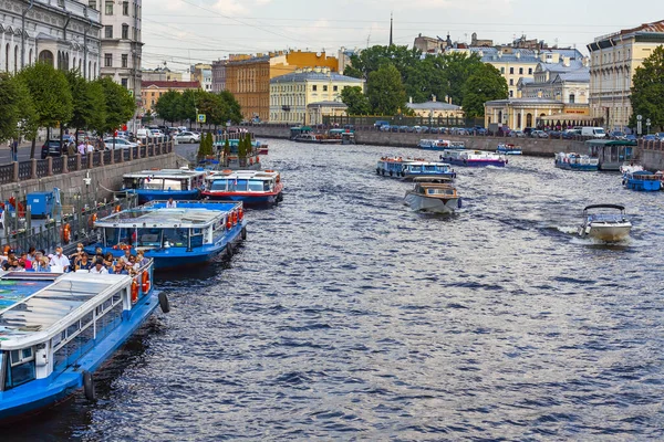 Petersburg Rusland Juli 2021 Uitzicht Rivier Fontanka Pittoreske Oevers Het — Stockfoto