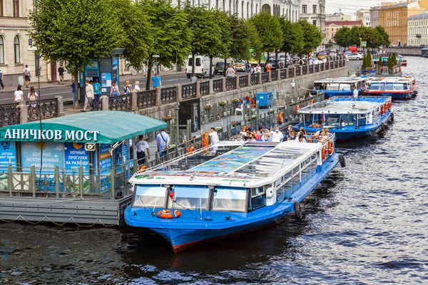 Petrohrad Rusko Července2021 Pohled Řeku Fontanku Její Malebné Nábřeží Potěšující — Stock fotografie