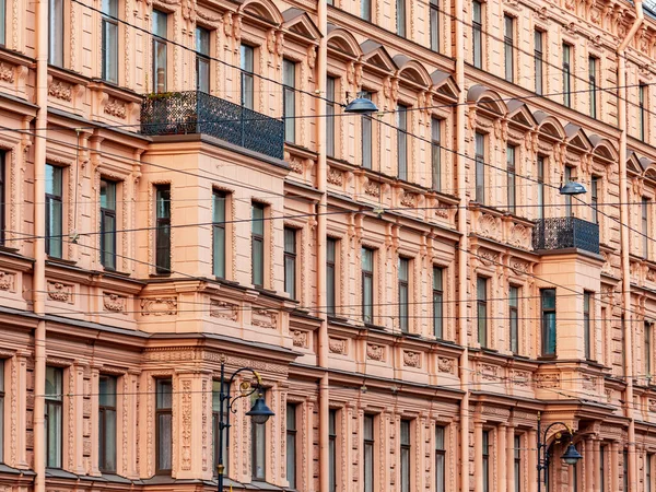 São Petersburgo Rússia Julho 2021 Fragmento Fachada Edifício Parte Histórica — Fotografia de Stock