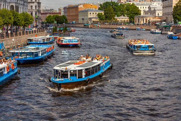 Sankt Petersburg Ryssland Juli 2021 Utsikt Över Fontanka Älv Och — Stockfoto