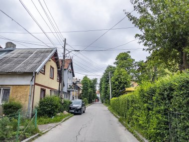 Zelenogradsk, Rusya, 28 Haziran 2023. Tarihsel kentsel gelişim alanında tipik mimari topluluk