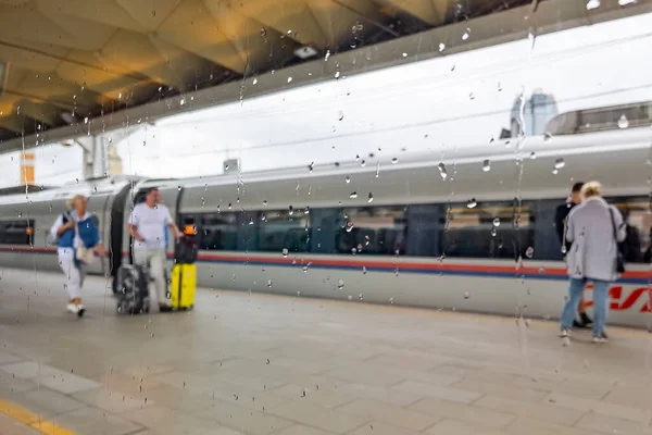 Moskau Russland Juli 2021 Leningrader Bahnhof Blick Auf Die Plattform — Stockfoto