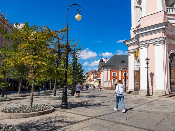 Санкт Петербург Июля 2021 Года Вид Пешеходную Улицу Васильевском Острове — стоковое фото