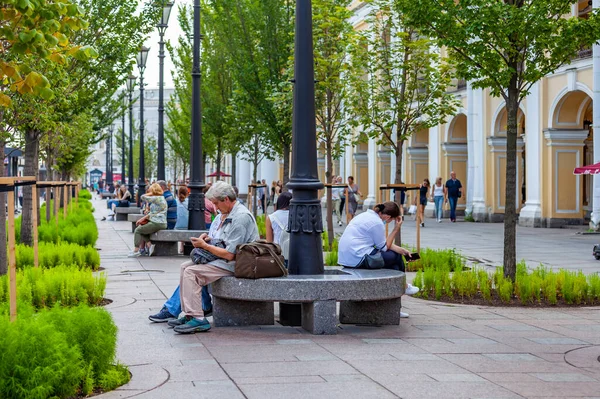 Petersburg Rosja Lipca 2021 Nevsky Perspektywa Jest Główną Ulicą Miasta — Zdjęcie stockowe