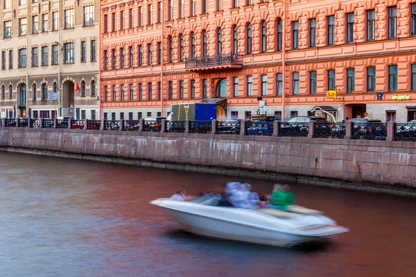 Petersburg Russland Juli 2021 Blick Auf Den Fluss Moika Vergnügungsboot — Stockfoto