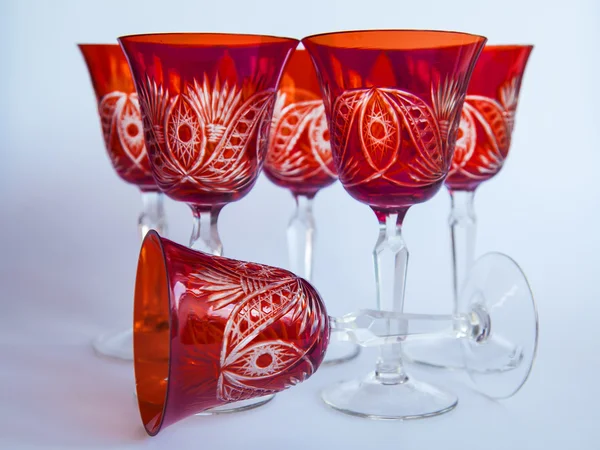 Vintage red glasses for wine — Stock Photo, Image