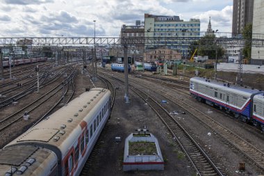 Moskova, Rusya, Ağustos 26, 2014, kazan istasyonu yakınında izler.
