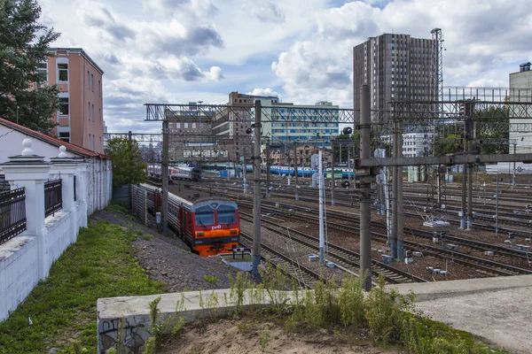 Moscow, Russia, on August 26, 2014, Tracks near the Kazan station — Stock Photo, Image