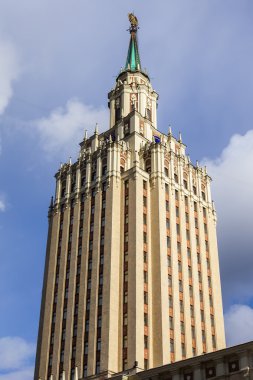 Moskova, Rusya, on Ağustos 30, 2014. Moskova gökdelenler mimari detaylar