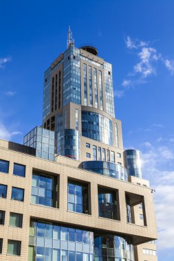 Moskova, Rusya, on Ağustos 30, 2014. akademik modern binalarda mimari detaylar sakharov avenue