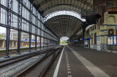 Haarlem, Hollanda-11 Temmuz 2014 tarihinde. Tren İstasyonu