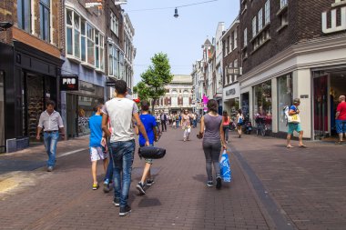 Haarlem, Hollanda-11 Temmuz 2014 tarihinde. tipik bir kent görünümü