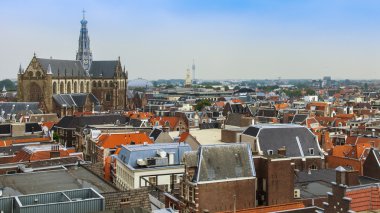 Haarlem, Netherlands, on July 11, 2014. View of the city from a survey terrace clipart