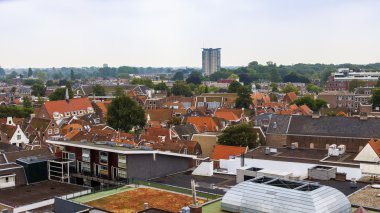 Haarlem, Hollanda-11 Temmuz 2014 tarihinde. bir anket terasından kenti