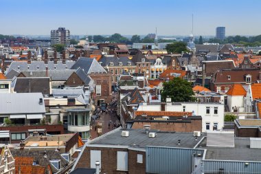 Haarlem, Hollanda-11 Temmuz 2014 tarihinde. View Anket terasından kentin