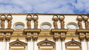 Moscow, Rusya Federasyonu, 9 Eylül 2014 tarihinde. tipik mimari detaylar eski Moskova evler