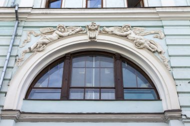 Moscow, Rusya Federasyonu, 9 Eylül 2014 tarihinde. tipik mimari detaylar eski Moskova evler