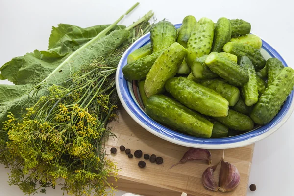 Preparazione a insalatura di cetrioli — Foto Stock