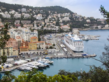 Nice, Fransa, 16 Ekim 2012 tarihinde. city port ve dolgu yüksek noktası ev görünümü