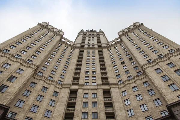 Moscow, Russia, on October 14, 2014. Architectural fragment of a Stalin skyscraper — Stock Photo, Image