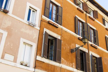 Roma, İtalya, 10 Ekim 2012 tarihinde. Mimari Detaylar eski evler