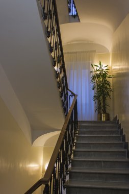 22 Şubat 2010 tarihinde, Roma, İtalya. Eski bir ev bir merdiveni