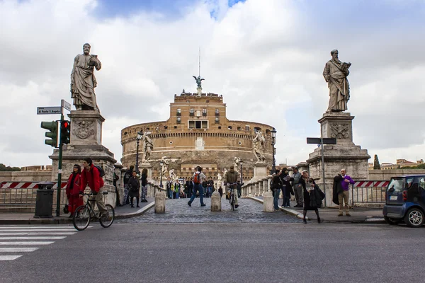 Roma, Italia, 24 de febrero de 2010. El castillo del Ángel Sagrado a orillas del Tíber —  Fotos de Stock