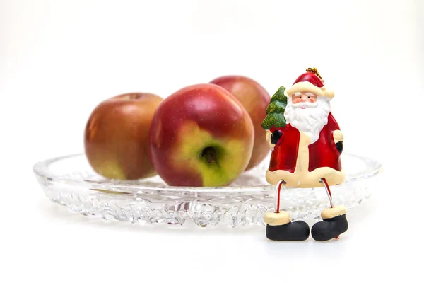 Large red apples for laying of a New Year's dinner — Stock Photo, Image