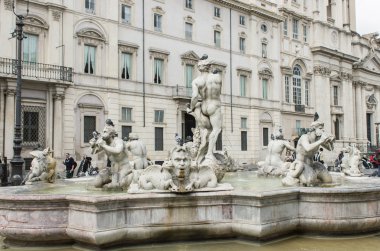 26 Şubat 2010 tarihinde, Roma, İtalya. Navona Meydanı Çeşmesi