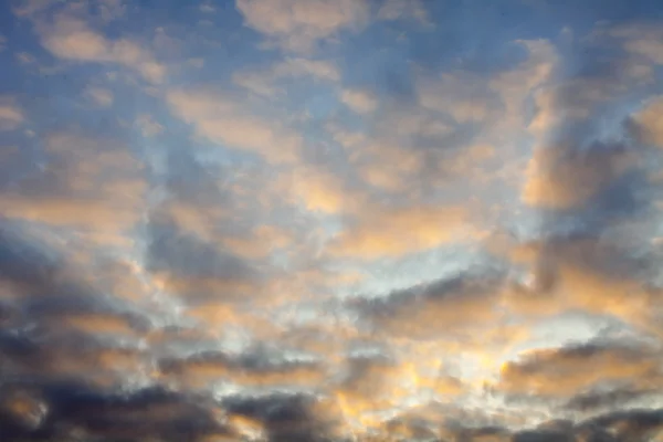 Heavenly landscape. The clouds which are picturesquely lit with decline beams