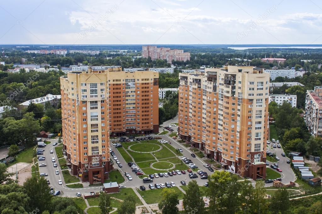 Pushkino, Russia, on August 26, 2011. A view of the city from a high point