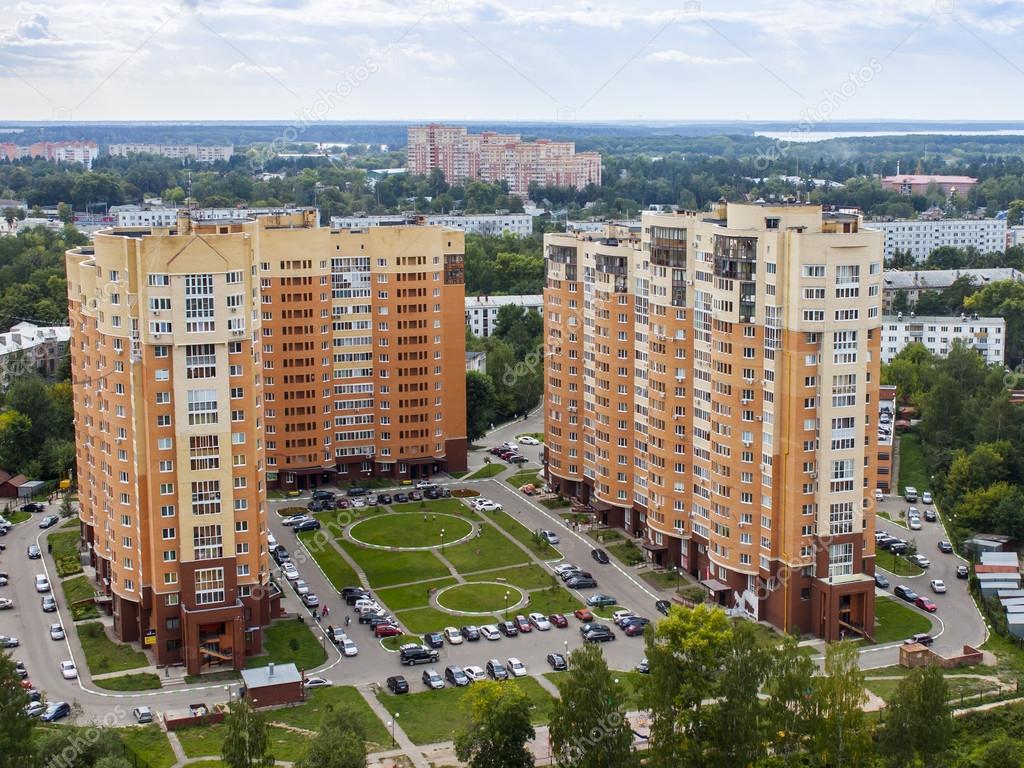 Pushkino, Russia, on August 26, 2011. A view of the city from a high point