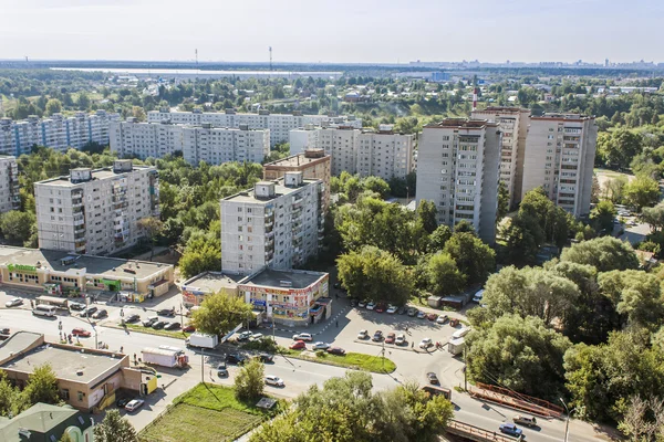 Pushkino, Federacja Rosyjska, 26 sie 2011. Widok miasta z punktu widzenia wysokiej — Zdjęcie stockowe