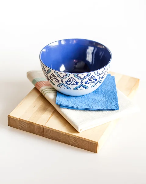 Ceramic kitchen ware of blue color — Stock Photo, Image