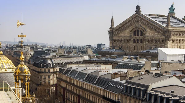 Paris, France, on March 25, 2011. An urban view from a survey terrace of Gallery Lafayette. Roofs of Paris — Stock Photo, Image