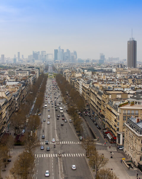 Paris, France, on March 26, 2011. A view from a survey platform on the Triumphal Arch