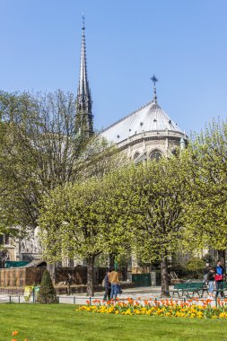 27 Mart 2011 tarihinde, Paris, Fransa. Notre-Dame. Notre-Dame Paris en bilinen manzaraları biridir