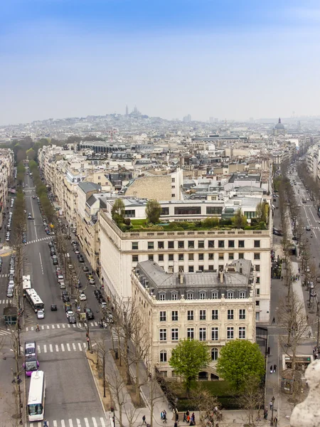 Paris, France, on March 26, 2011. A view from a survey platform on the Triumphal Arch — Stock Photo, Image