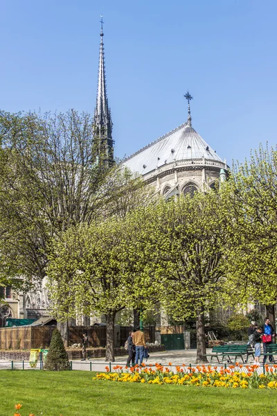 Paris, Frankrike, mars 27, 2011. Notre-Dame. Notre Dame är en av de mest kända sevärdheterna i Paris — Stockfoto