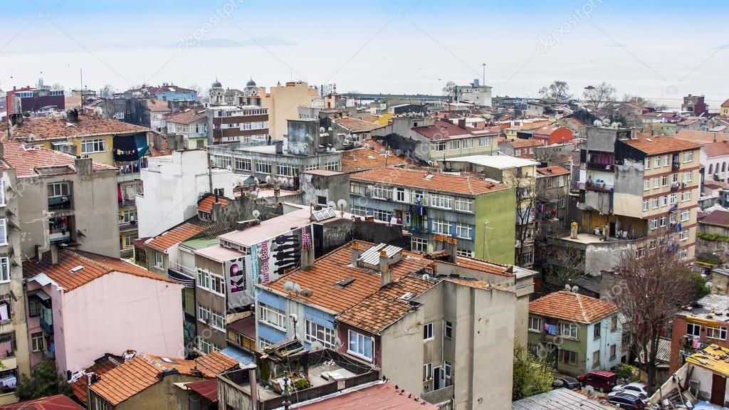Istanbul, Turkey. April 28, 2011. City landscape. houses on the bank of the Bosphorus Strait