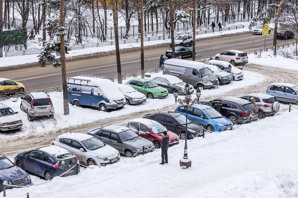 Pushkino, Russie, le 27 janvier 2015. Une vue sur la ville en hiver — Photo