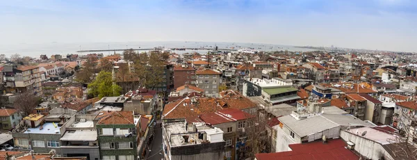 Istanbul, Turkey. April 28, 2011. Landscape of the bank of the Bosphorus. Urban roofs.