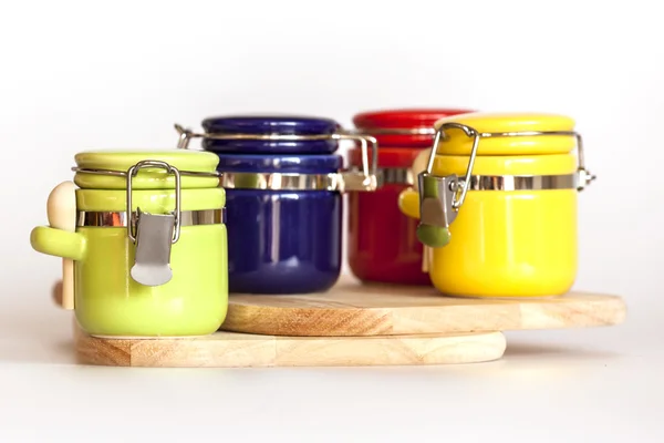 Multi-colored capacities for spices — Stock Photo, Image