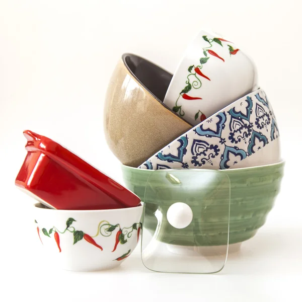 Articoli da cucina in ceramica multicolore — Foto Stock