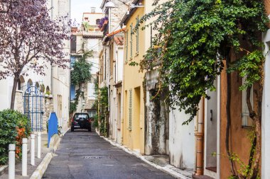 Antibes, Fransa, 15 Ekim 2012 tarihinde. Provencal tarzı tipik mimari detaylar. Antibes - Fransız Rivierası'nın en bilinen merkezlerinden biri olan