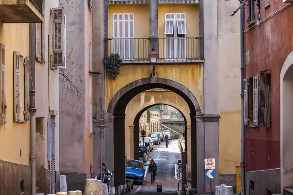 Nice, France, on March 13, 2015. The old city, typical architectural details in Provencal style — Stock Photo, Image