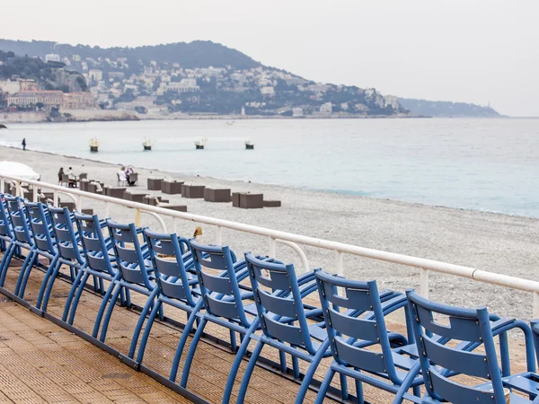 Schön, Blick auf einen Strand am Ufer des Mittelmeeres. — Stockfoto
