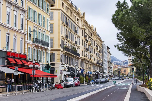 Nice, France, on March 13, 2015. Typical city landscape in the spring afternoon — Stock Photo, Image