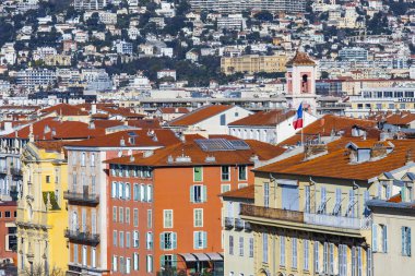 Güzel, Fransa, 7 Mart 2015 tarihinde. Shatto'nın Tepesi'nden eski şehre Üstten Görünüm