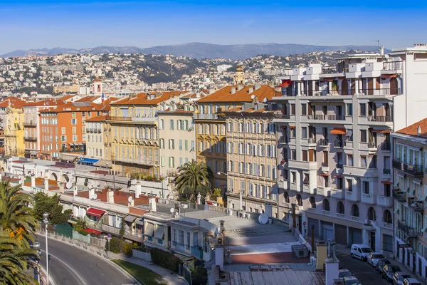 Nice, France, on March 7, 2015. The top view on the old city from Shatto's hill — Stock Photo, Image